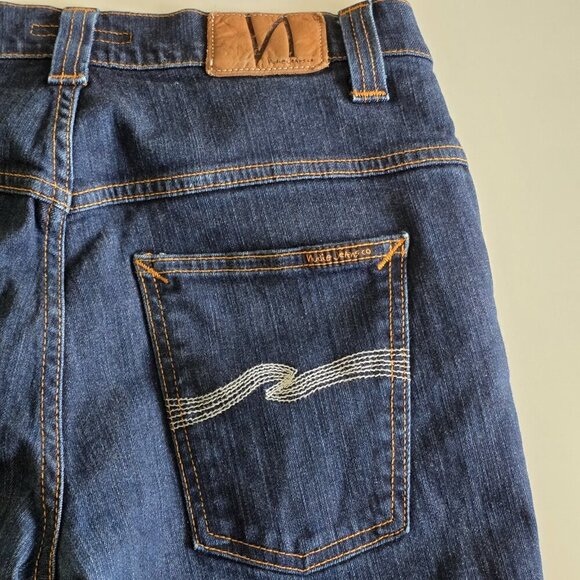 Nudie Jeans Co Thin Finn Dry Ecru Embo Jeans Mens 33(29) x 34(28) Preppy HEMMED - Picture 10 of 16